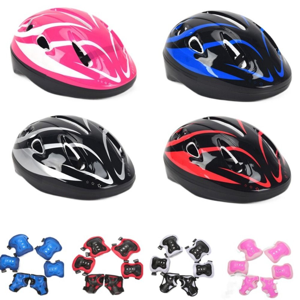 Cycling Gear Girls - Kids Helmet Knee Elbow Pads Wrist
