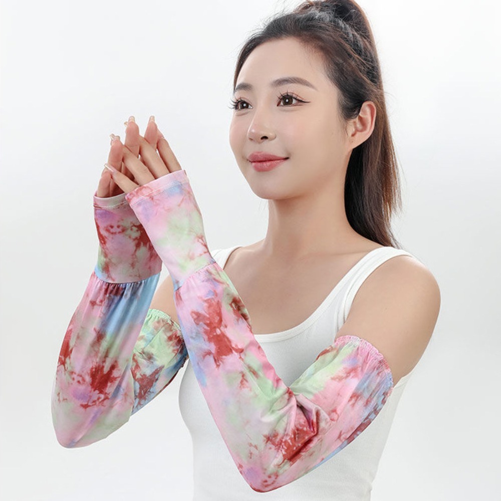 Tie Dyeing Long Ice Silk Sleev - Cycling Glove 评论和价格