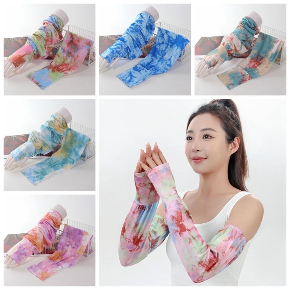 Tie Dyeing Long Ice Silk Sleev - Cycling Glove 评论和价格