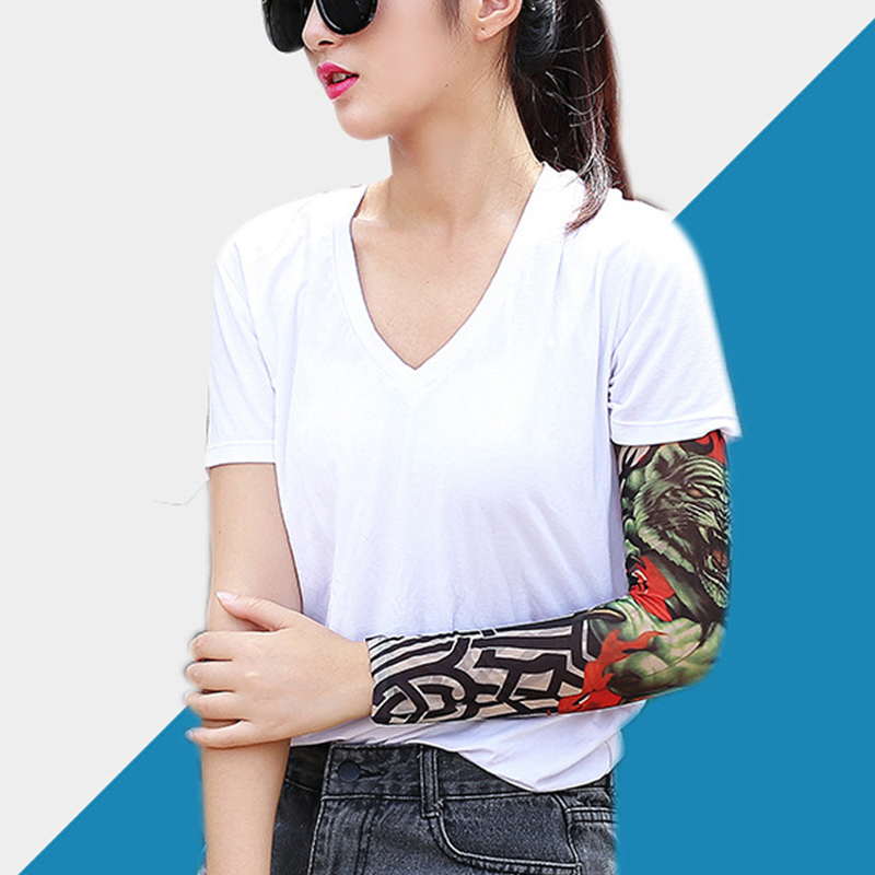 1 Pc Summer Tattoo Sleeve UV S - Cycling Glove 评论和价格