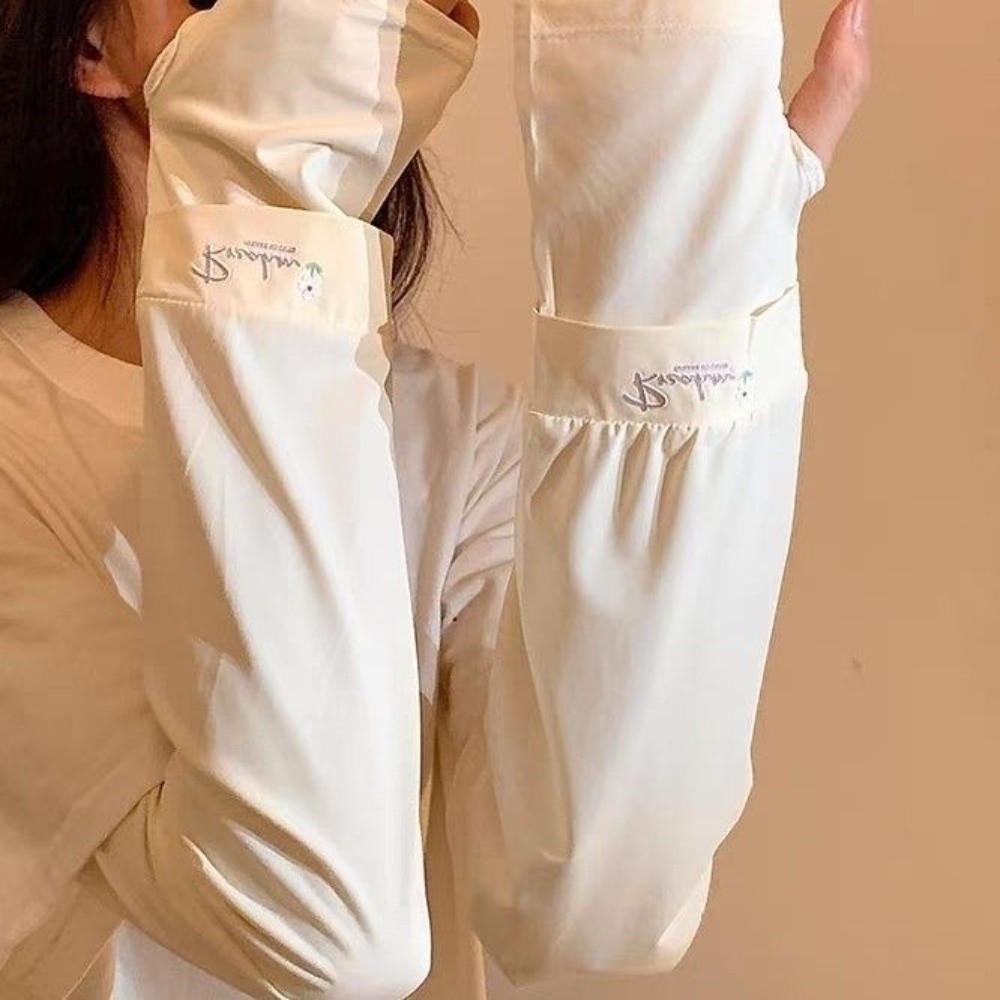 Flower Embroidered Long Ice Si - Cycling Glove 评论和价格