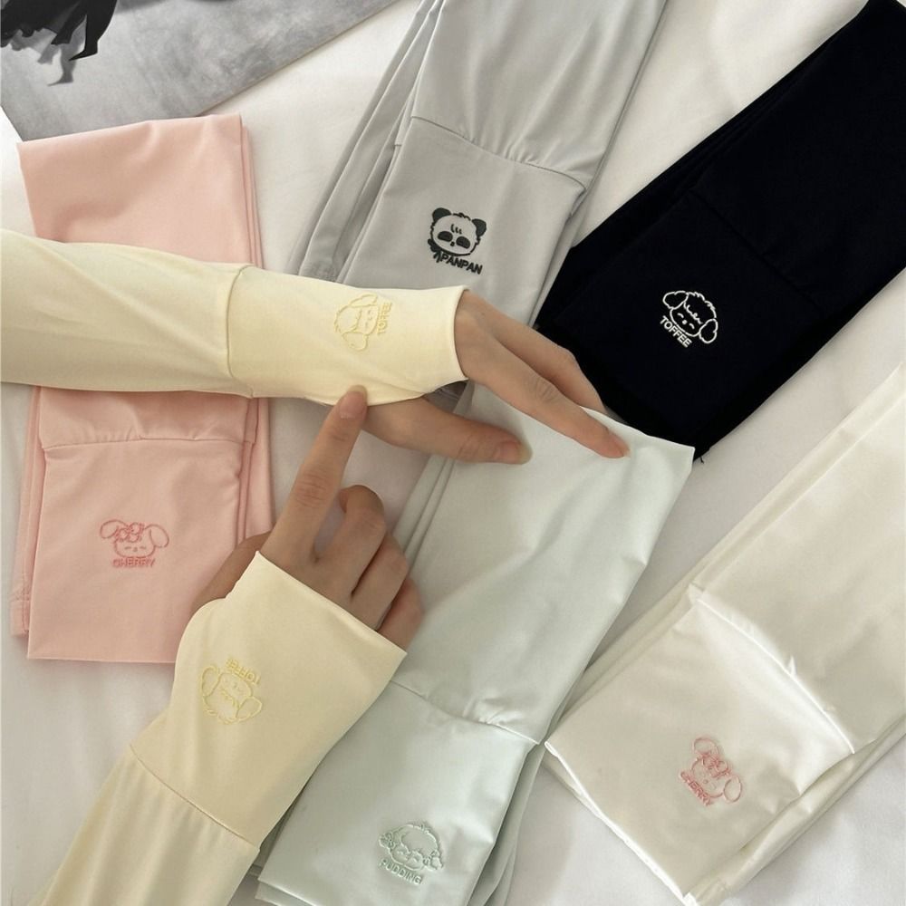 Cute Elastic Long Ice Silk Sle - Cycling Glove 评论和价格